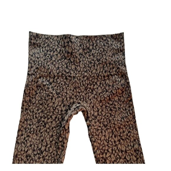 Spanx Look At Me Now Leggings Women's Sz M Brown Mini Leopard Seamless Shaping - Picture 4 of 7